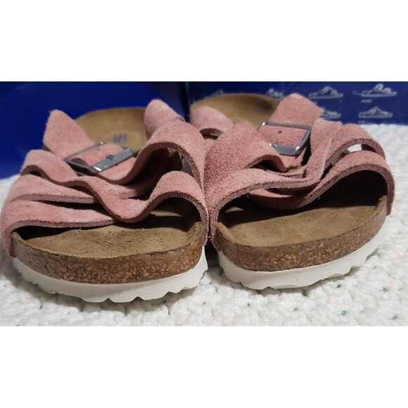 Birkenstock New w/ Box Lugano Pink Clay Suede Leather Soft Footbed Nar 41 US 10 - Picture 12 of 16